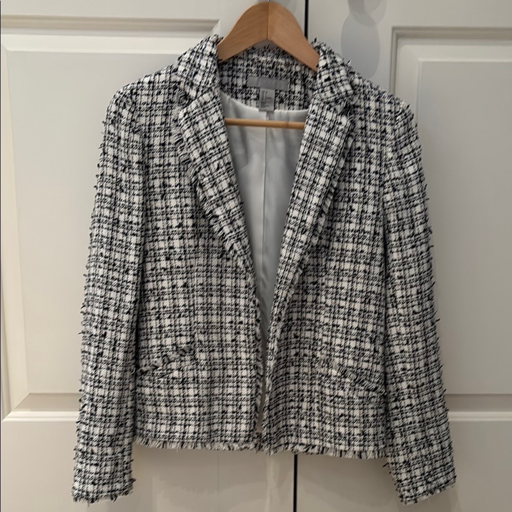 H&M Black and White Tweed Blazer